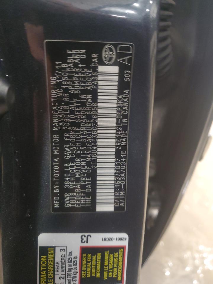 2011 Toyota Corolla Base VIN: 2T1BU4EEXBC728958 Lot: 85008604