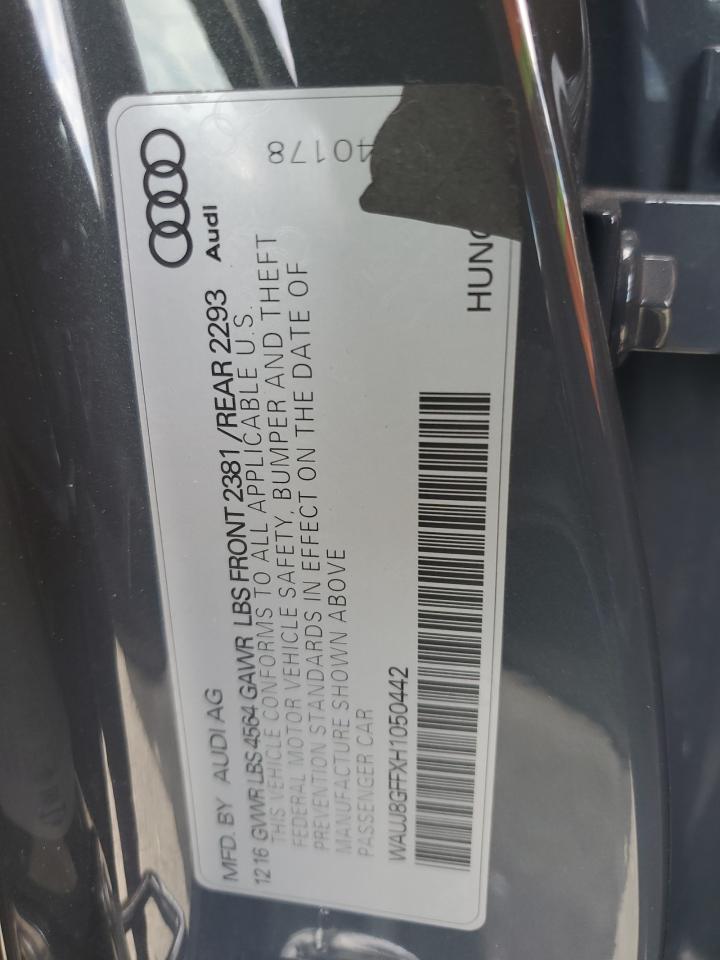 2017 Audi A3 Premium Plus VIN: WAUJHGFFX81050442 Lot: 86759634