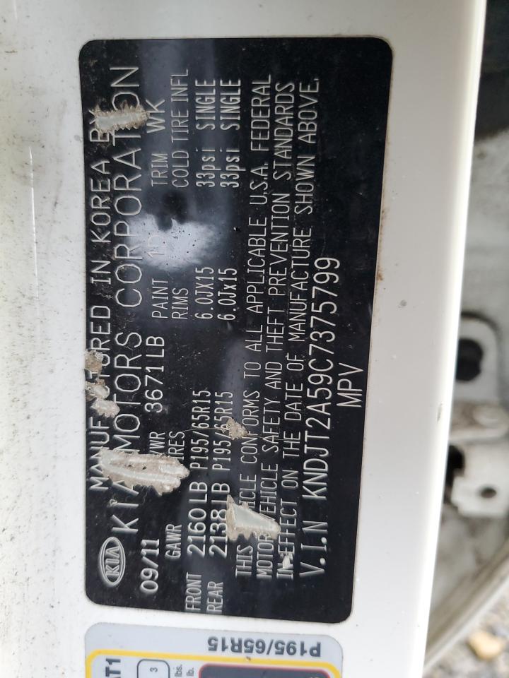 2012 Kia Soul VIN: KNDJT2A59C7375799 Lot: 86847694