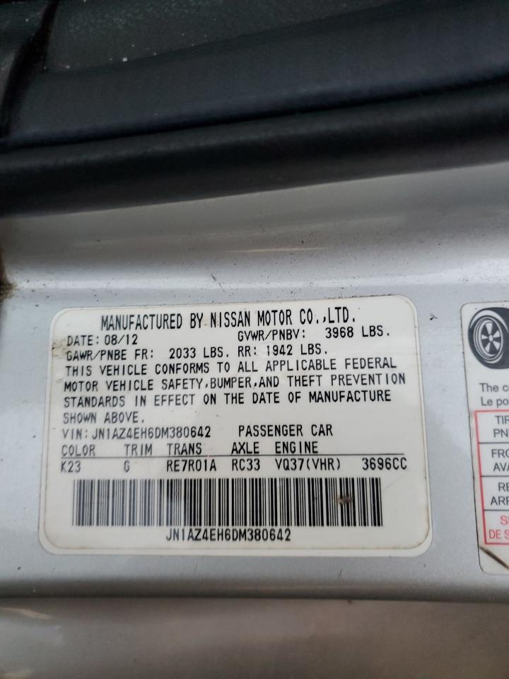2013 Nissan 370Z Base VIN: JN1AZ4EH6DM380642 Lot: 83497424