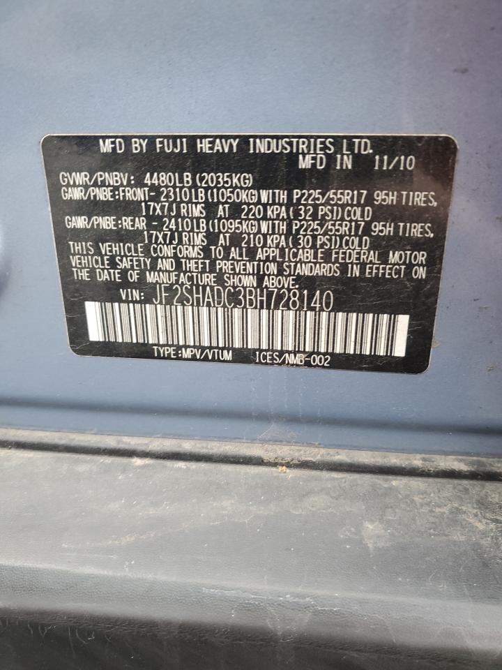 2011 Subaru Forester 2.5X Premium VIN: JF2SHADC3BH728140 Lot: 83848874