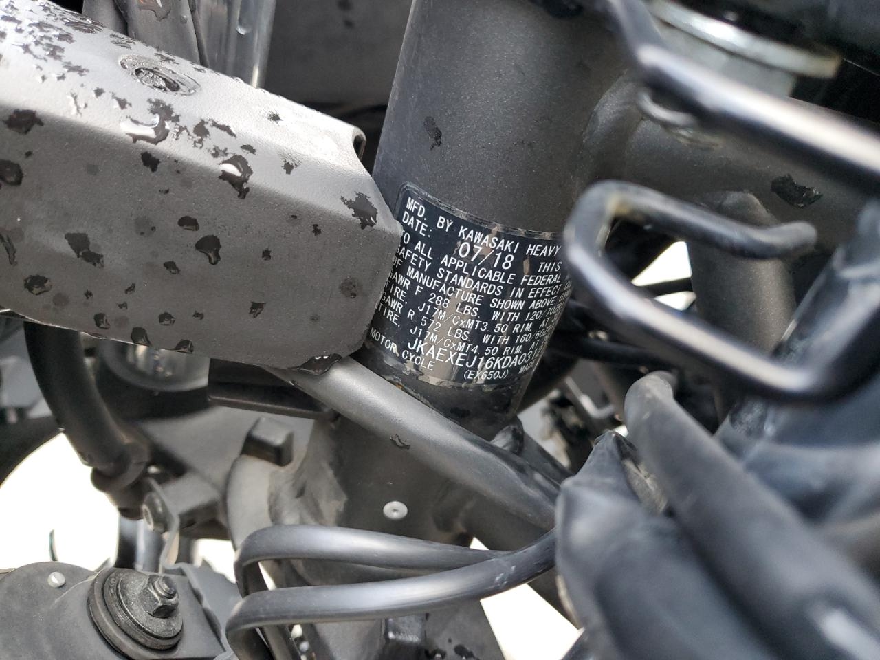 2019 Kawasaki Ex650 J VIN: JKAEXEJ16KDA03127 Lot: 82872484