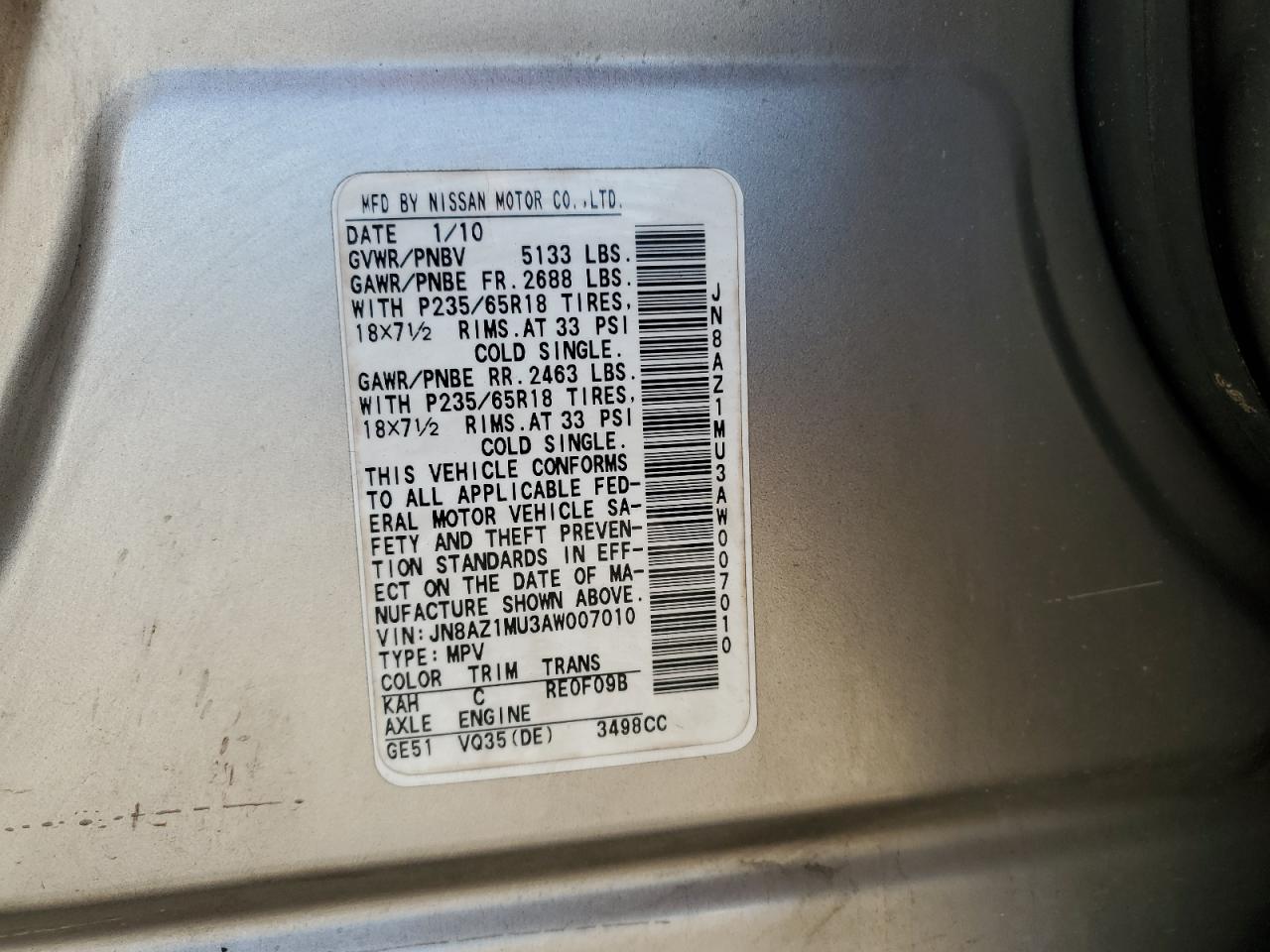 2010 Nissan Murano - Image 16