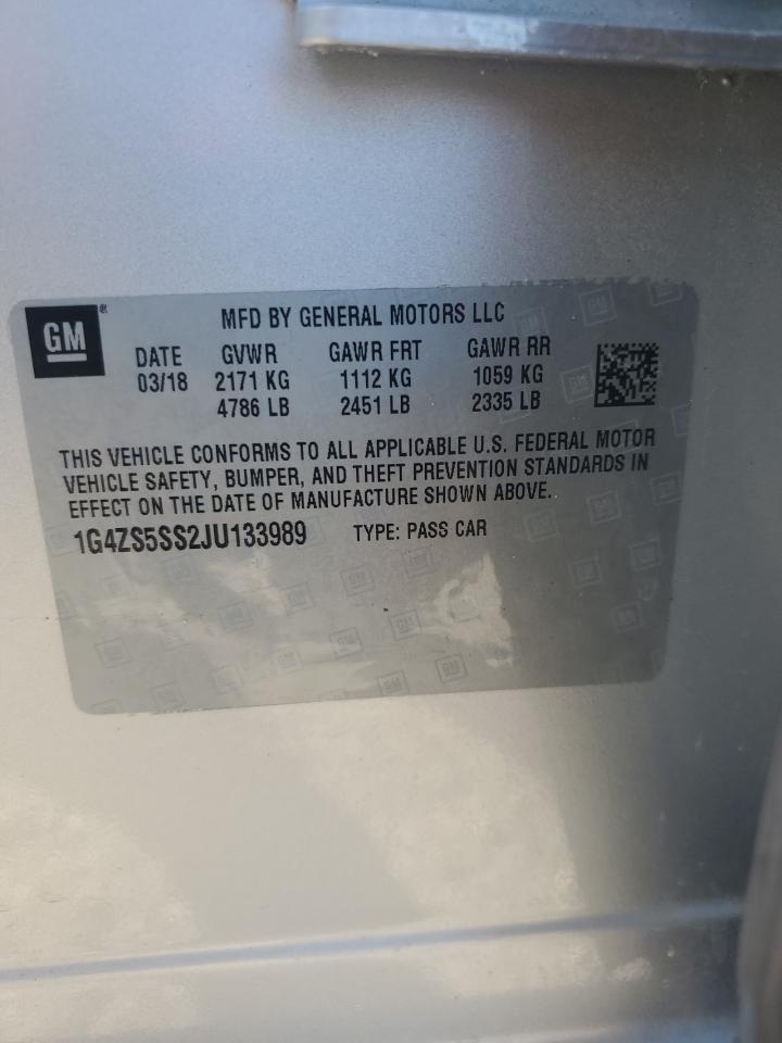 2018 Buick Lacrosse Premium VIN: 1G4ZS5SS2JU133989 Lot: 83066664