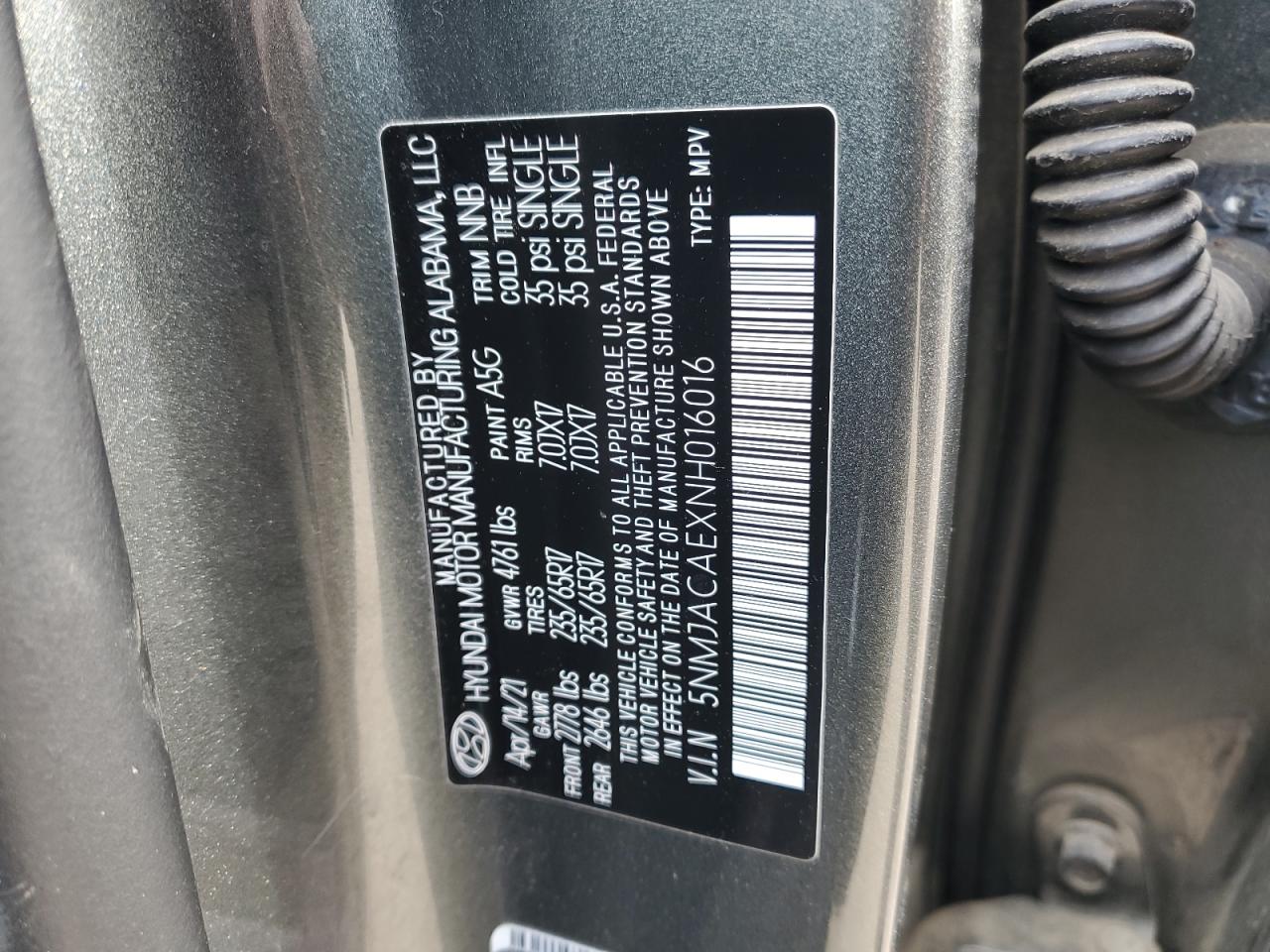 2022 Hyundai Tucson Se VIN: 5NMJACAEXNH016016 Lot: 83831564
