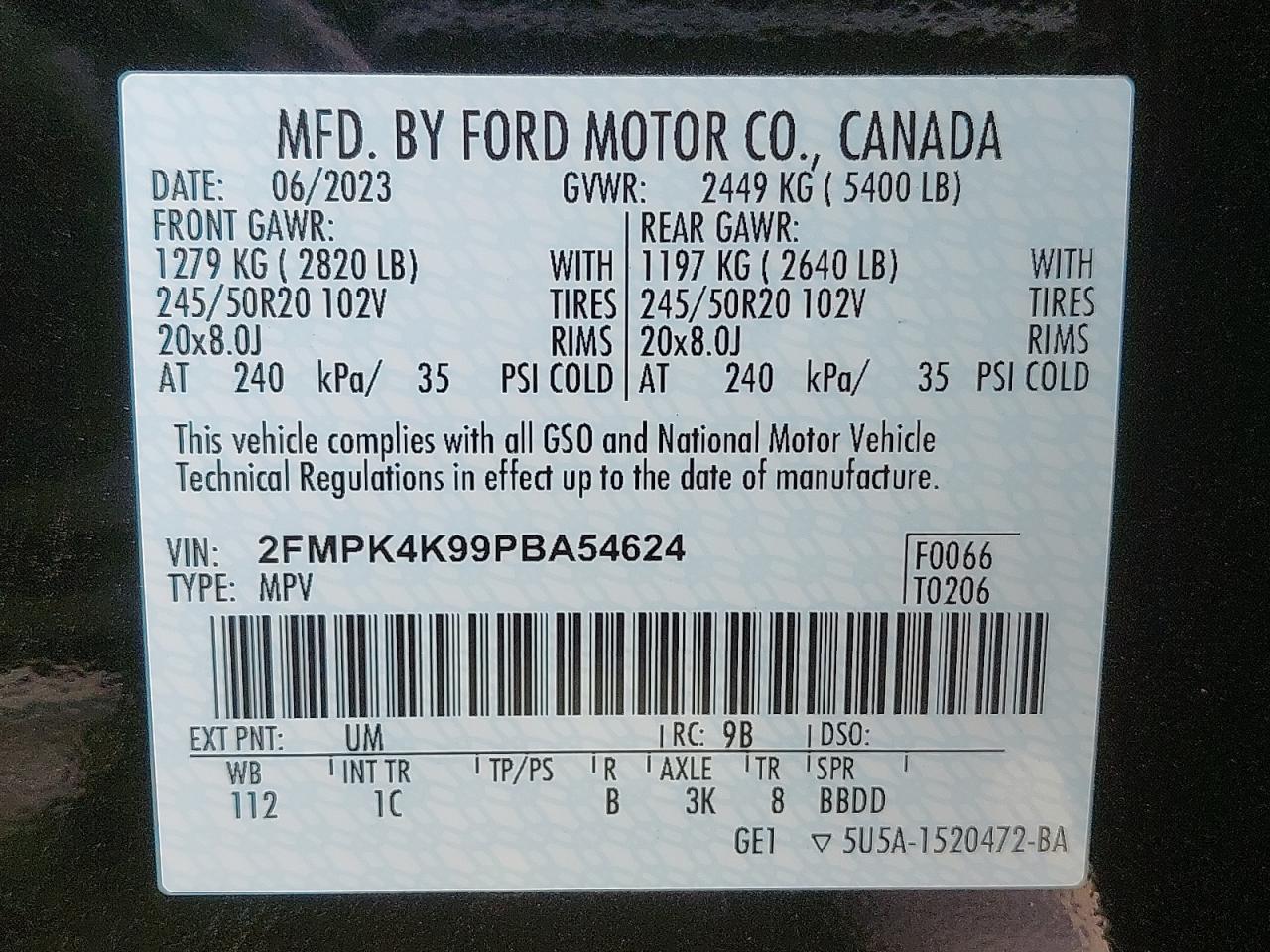 2FMPK4K99PBA54624 - 2023 Ford EDGE - #86787934