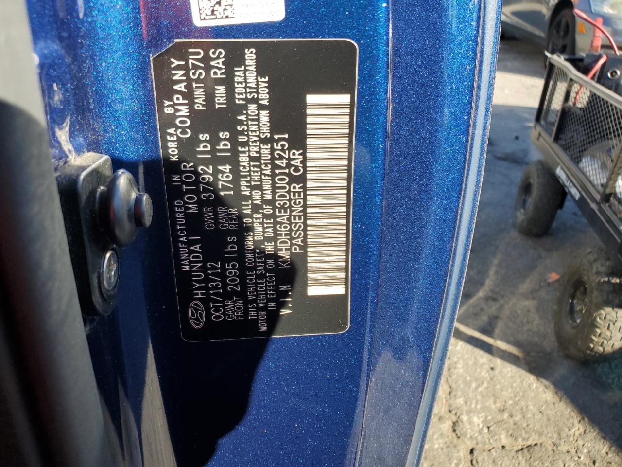 2013 Hyundai Elantra Coupe Gs VIN: KMHDH6AE3DU014251 Lot: 84525594