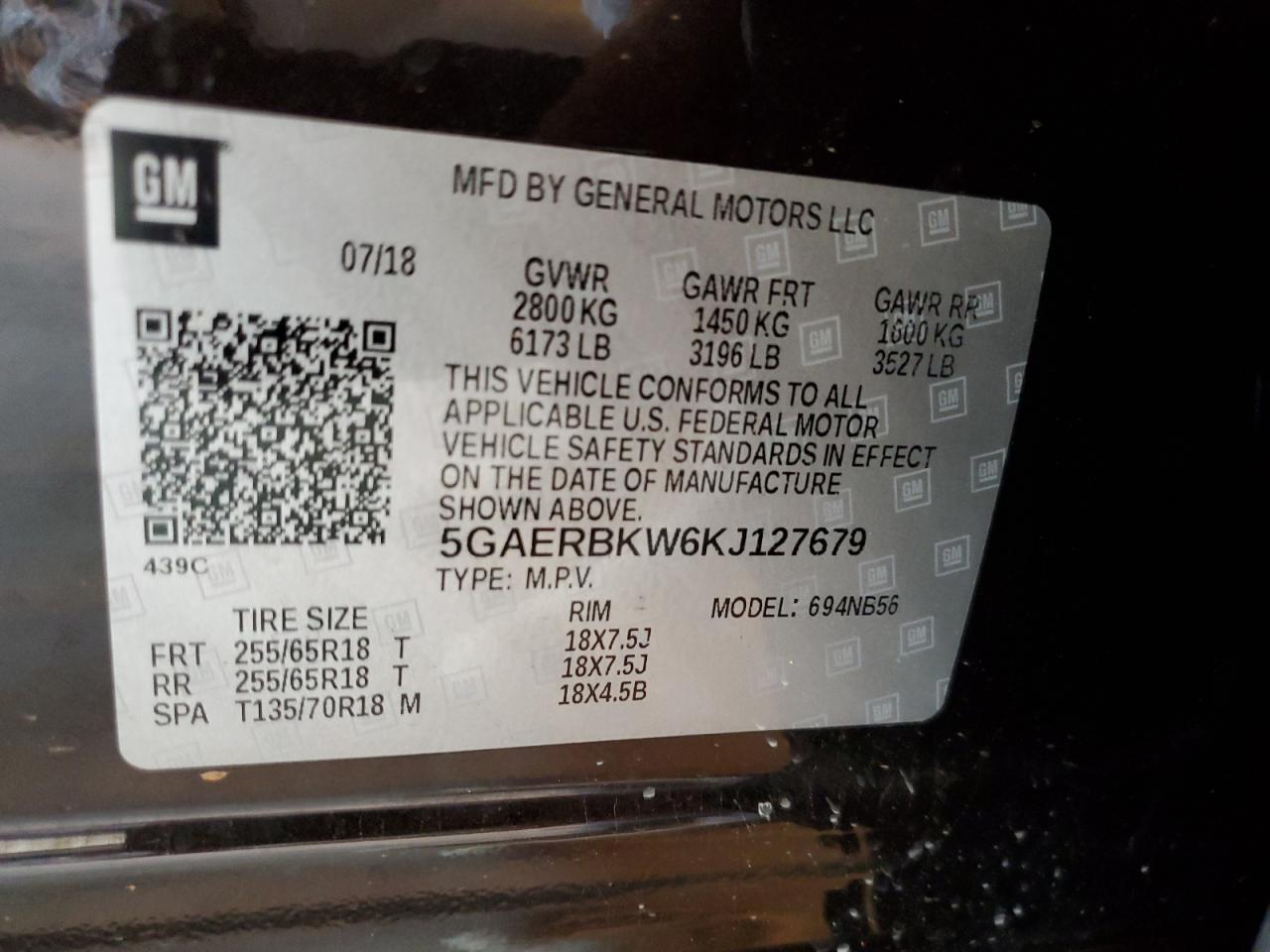 2019 Buick Enclave Essence VIN: 5GAERBKW6KJ127679 Lot: 83803864