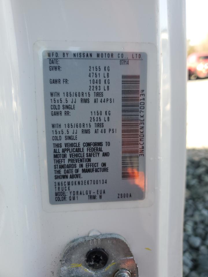 2014 Nissan Nv200 2.5S VIN: 3N6CM0KN3EK700134 Lot: 83190904