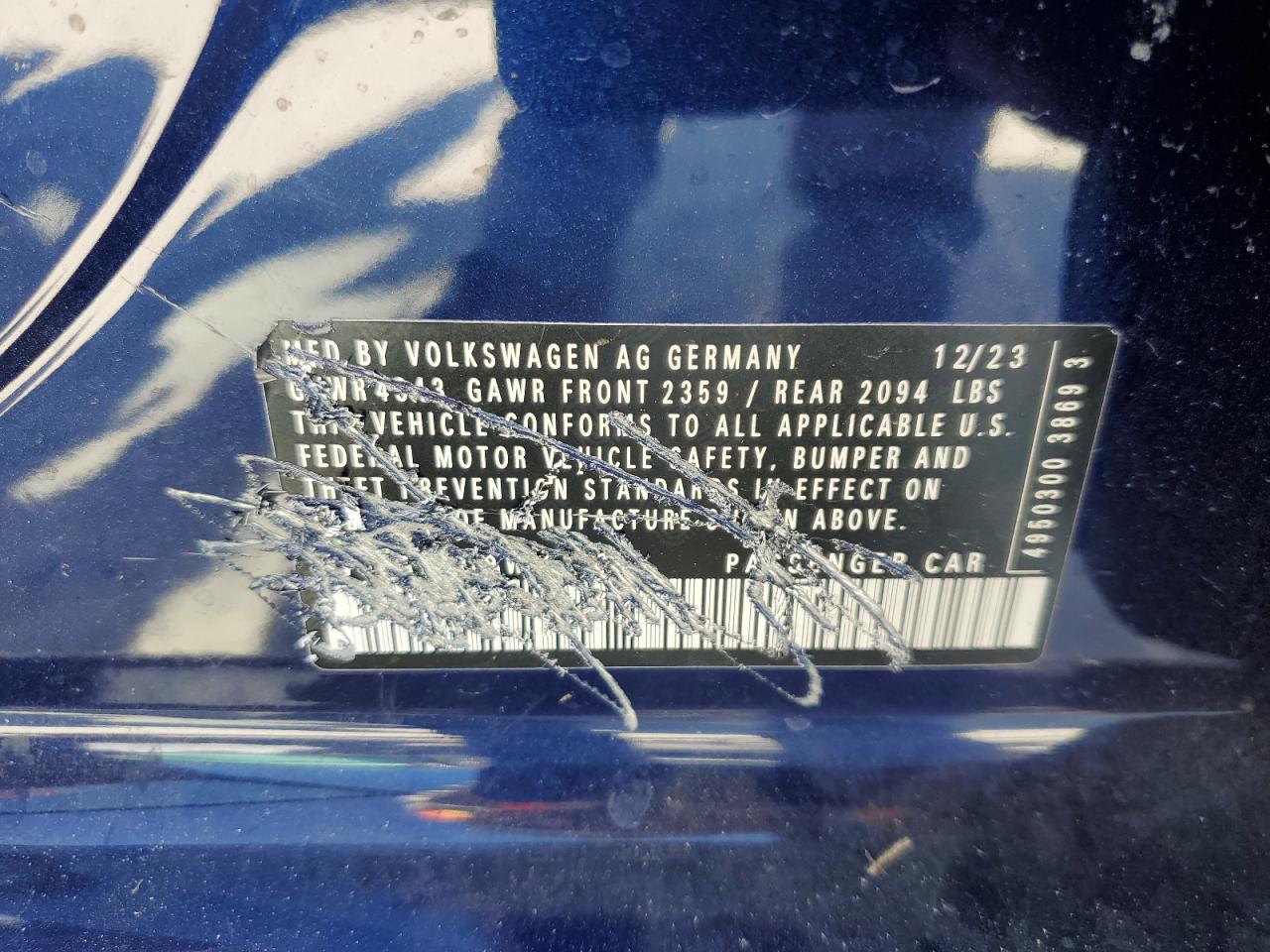 2024 Volkswagen Gti Se VIN: WVW3A7CD4RW158448 Lot: 83443874