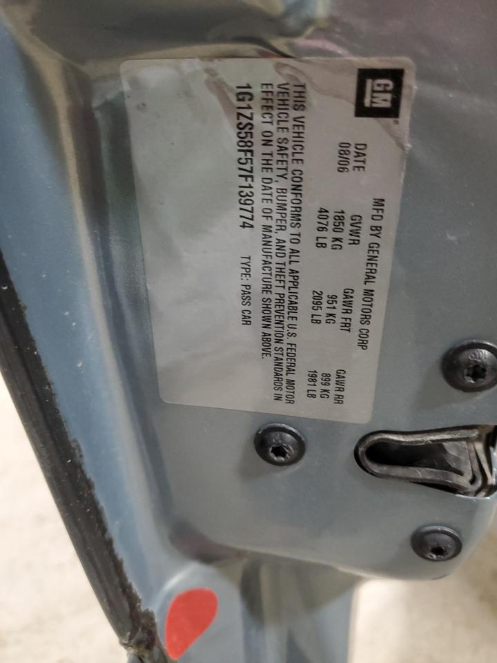 2007 Chevrolet Malibu Ls VIN: 1G1ZS58F57F139774 Lot: 82986264