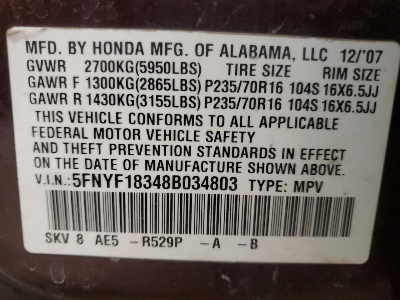 2008 Honda Pilot - Image 16