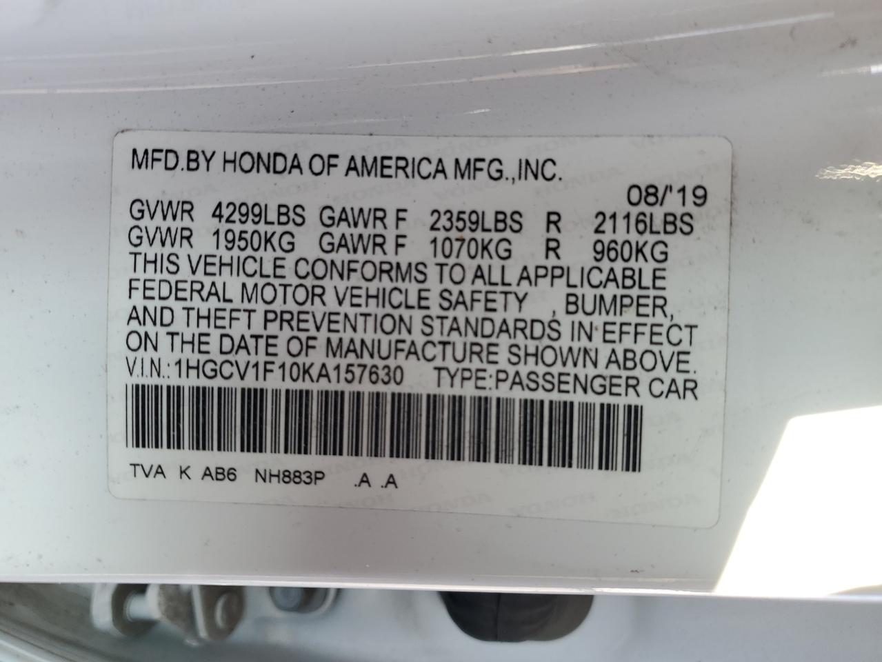 2019 Honda Accord - Image 13