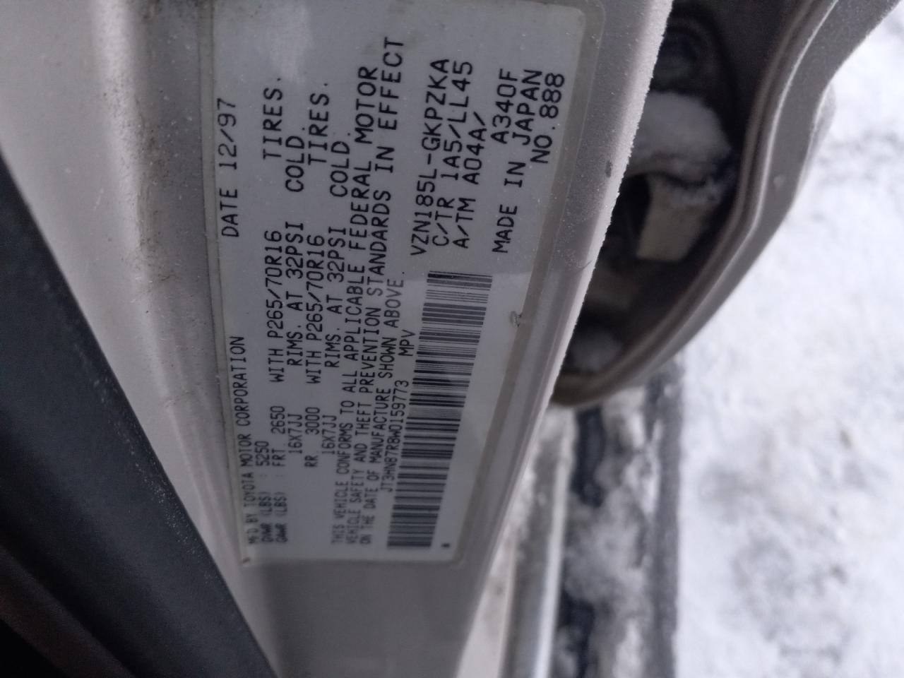 1998 Toyota 4Runner Limited VIN: JT3HN87R8W0159773 Lot: 85318524