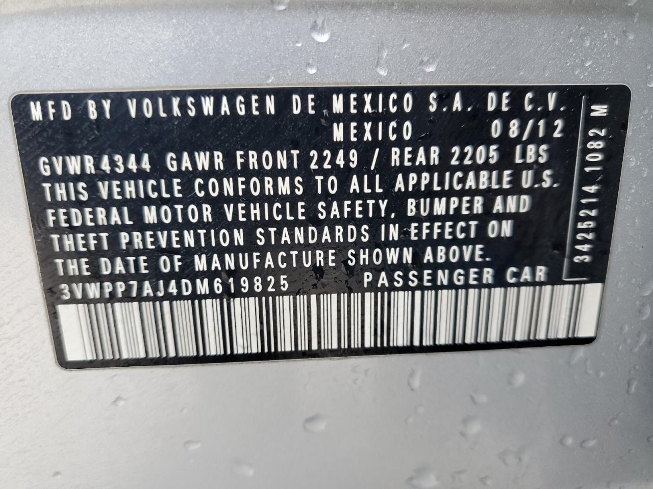 VIN 3VWPP7AJ4DM619825 2013 VOLKSWAGEN JETTA no.13