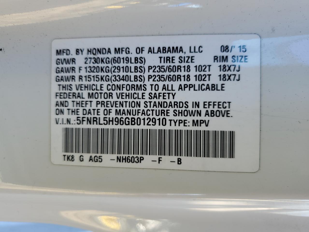 2016 Honda Odyssey - Image 13