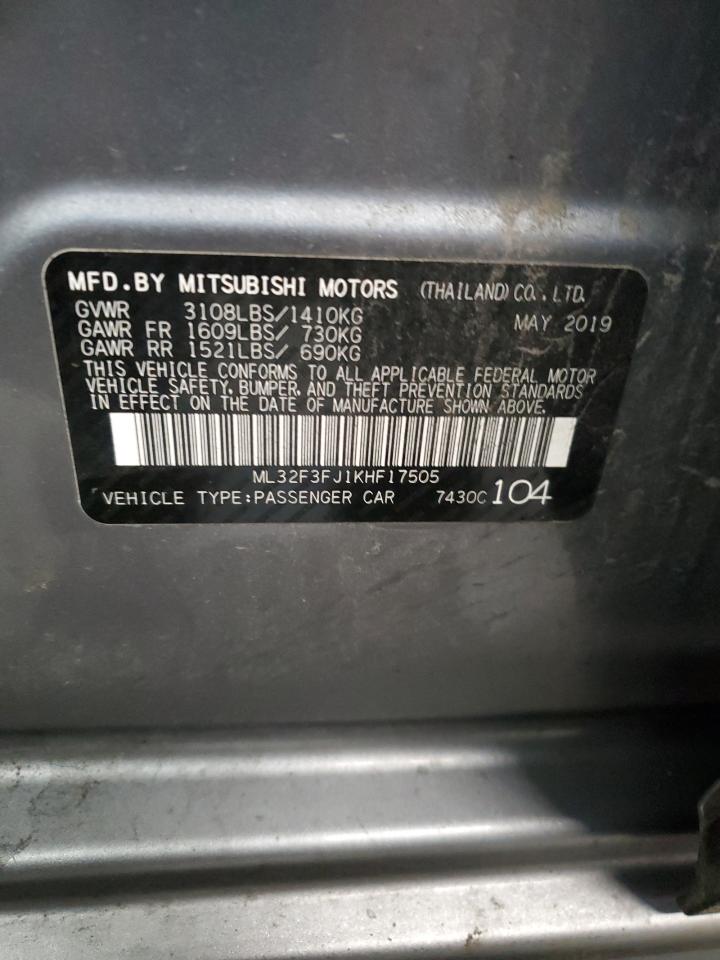 VIN ML32F3FJ1KHF17505 2019 MITSUBISHI MIRAGE no.12