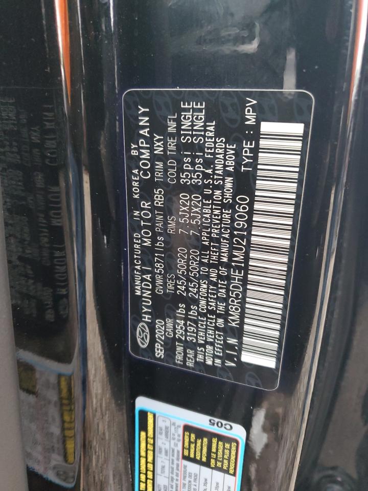 2021 Hyundai Palisade Limited VIN: KM8R5DHE1MU219060 Lot: 84327474