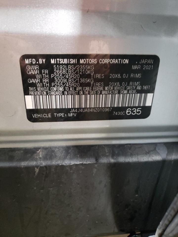 2022 Mitsubishi Outlander Se VIN: JA4J4UA84NZ010967 Lot: 85361554