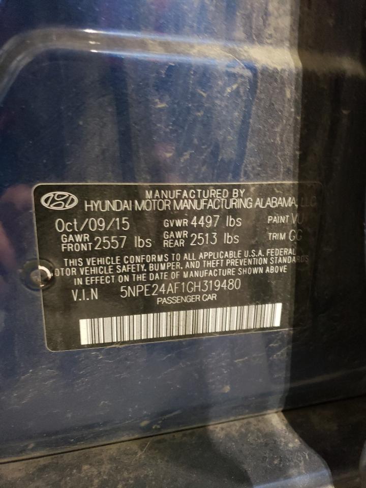 VIN 5NPE24AF1GH319480 2016 HYUNDAI SONATA no.12