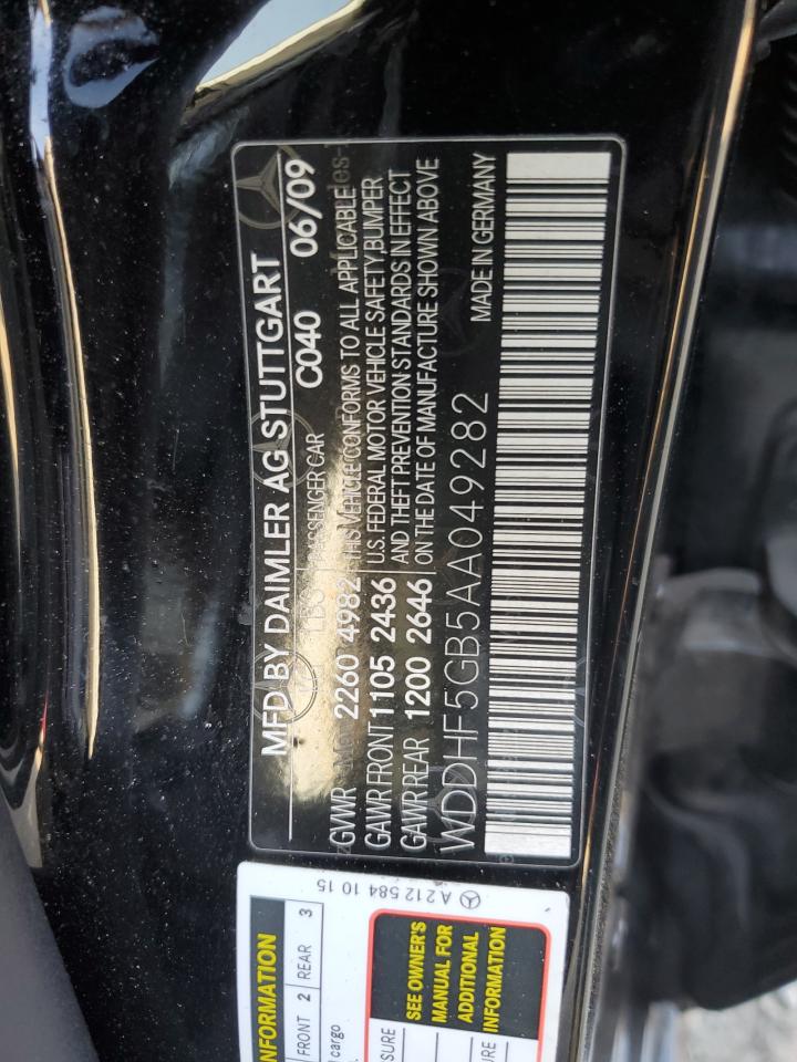 2010 Mercedes-Benz E 350 VIN: WDDHF5GB5AA049282 Lot: 84302324