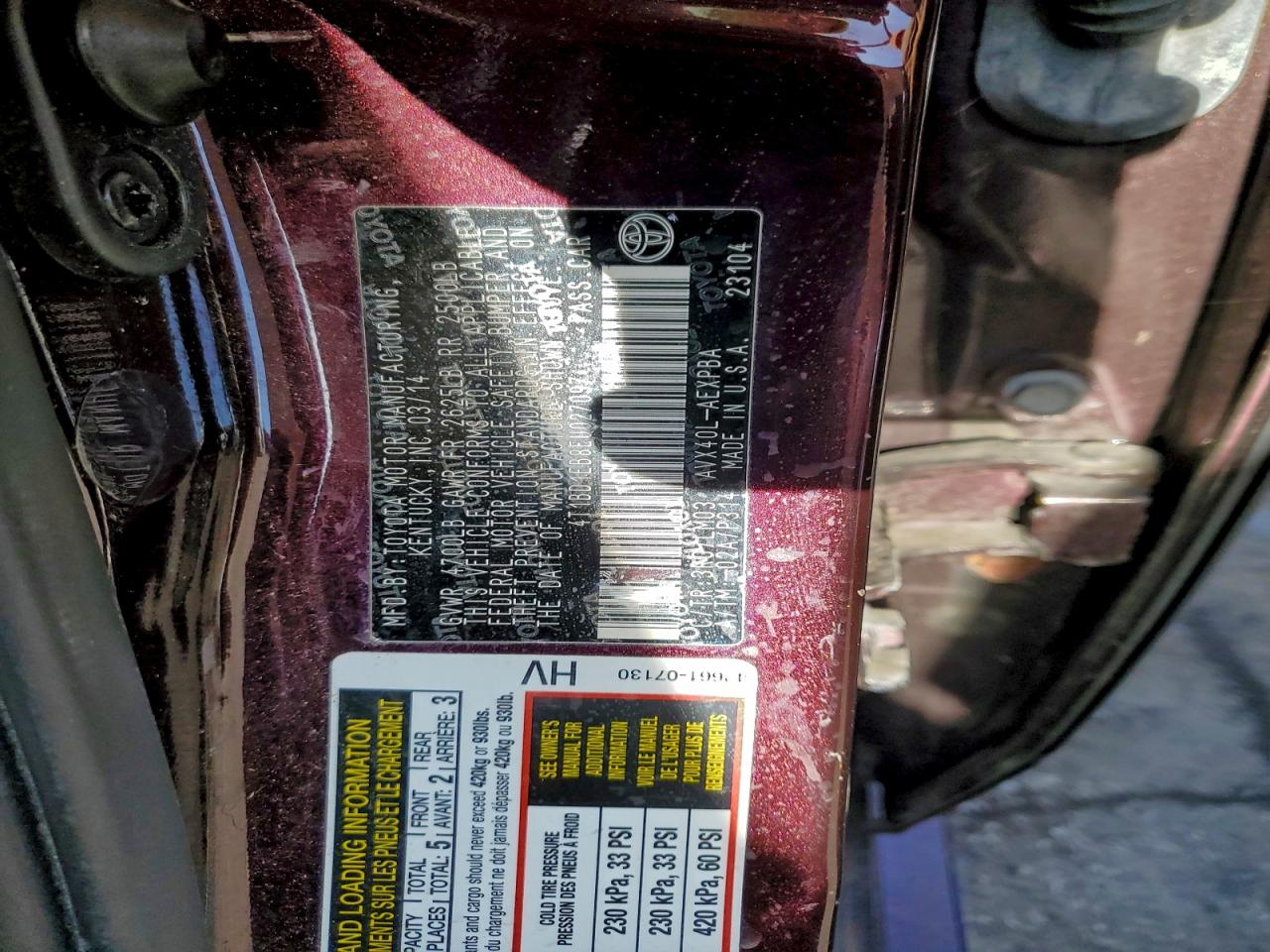 2014 Toyota Avalon Hybrid VIN: 4T1BD1EB8EU027097 Lot: 95905495