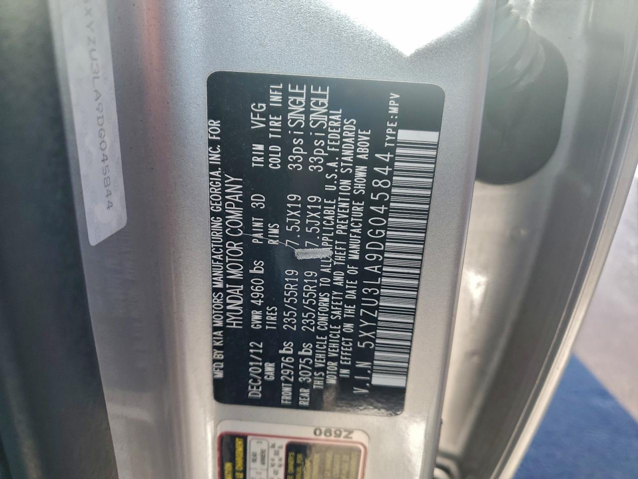 2013 Hyundai Santa Fe Sport VIN: 5XYZU3LA9DG045844 Lot: 93901035