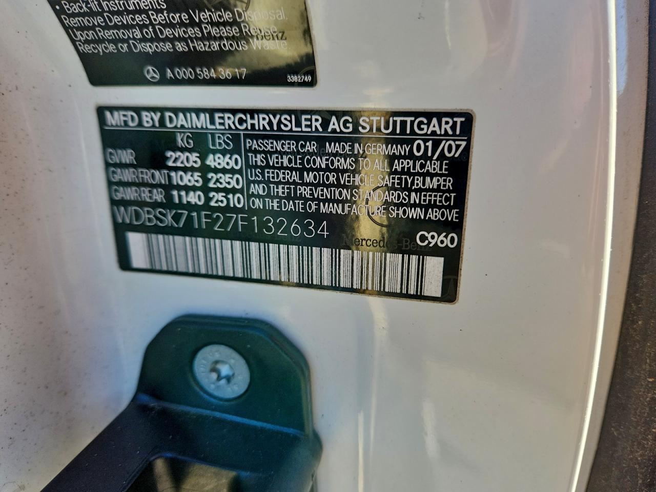 Фото: WDBSK71F27F132634