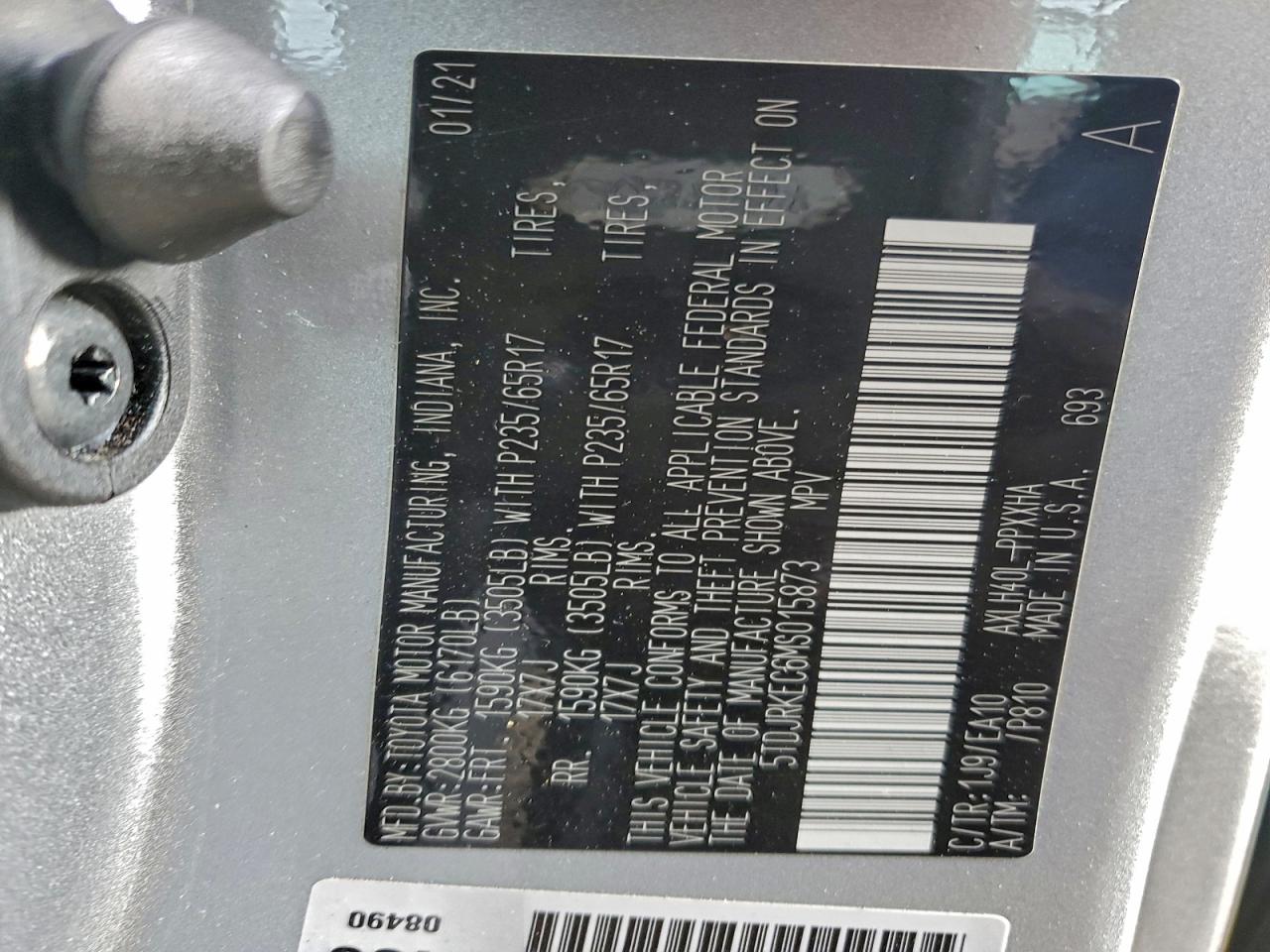 2021 Toyota Sienna Xle VIN: 5TDJRKEC6MS015873 Lot: 95621375