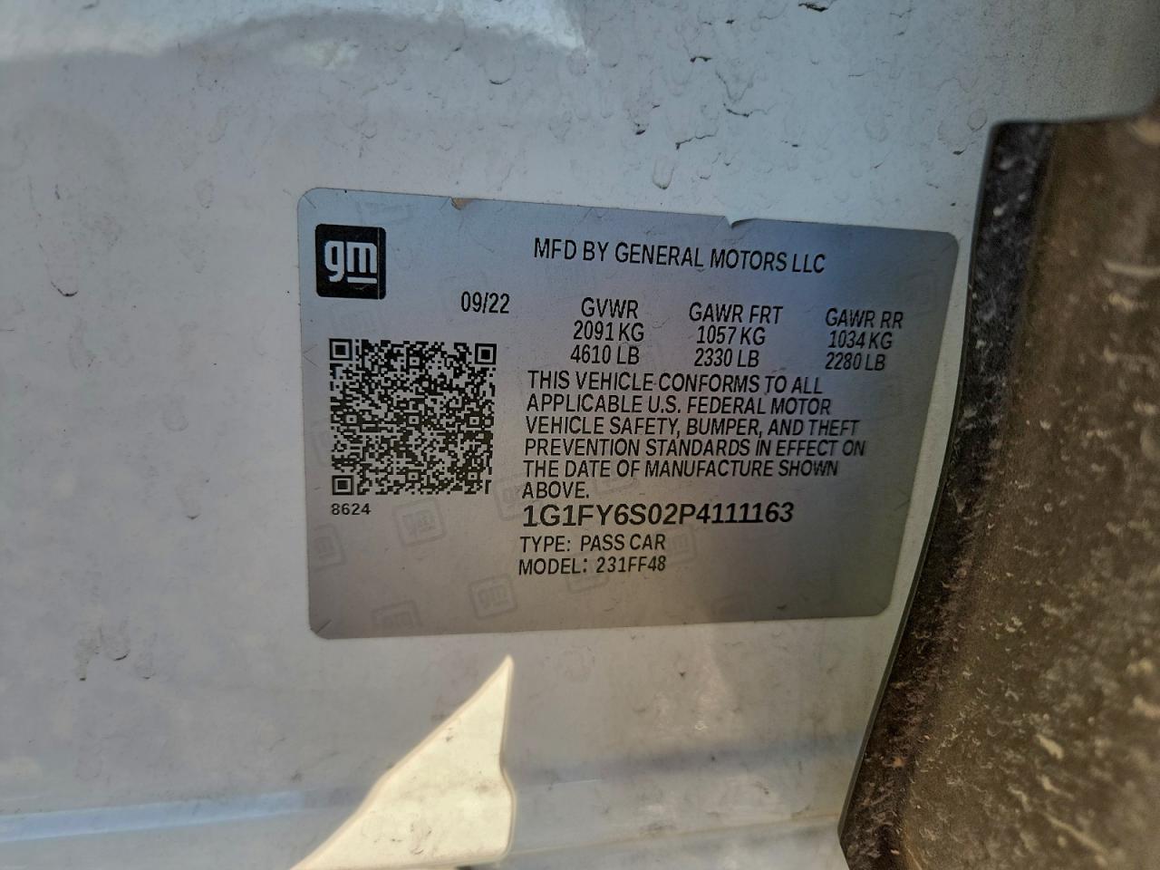 2023 Chevrolet Bolt Euv Lt VIN: 1G1FY6S02P4111163 Lot: 93713085