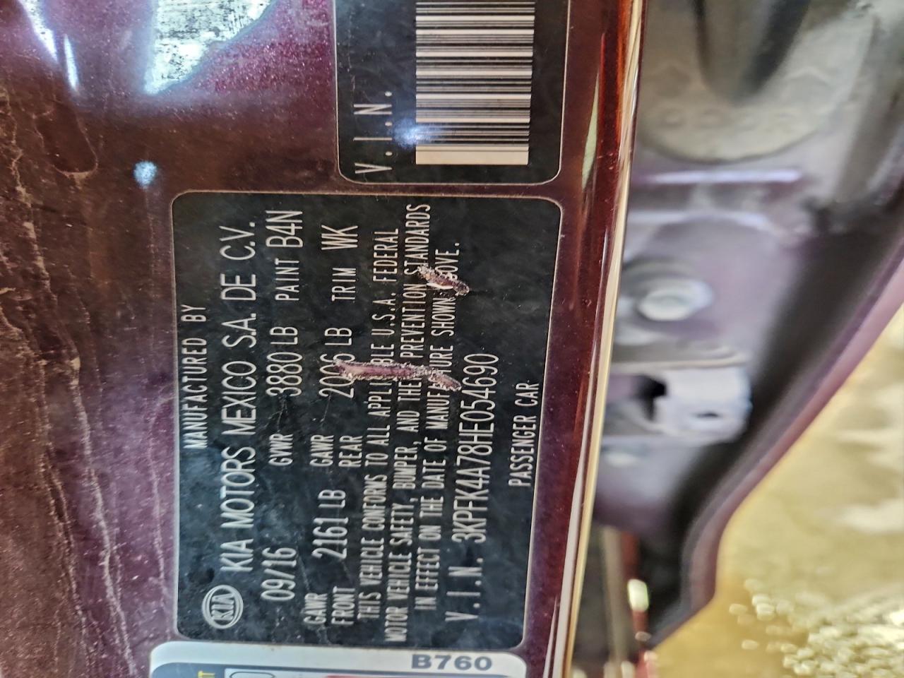 2017 Kia Forte Lx VIN: 3KPFK4A78HE054690 Lot: 94658345