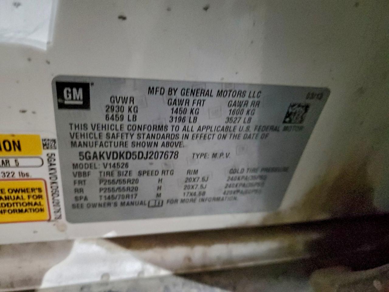 2013 Buick Enclave VIN: 5GAKVDKD5DJ207678 Lot: 94990915