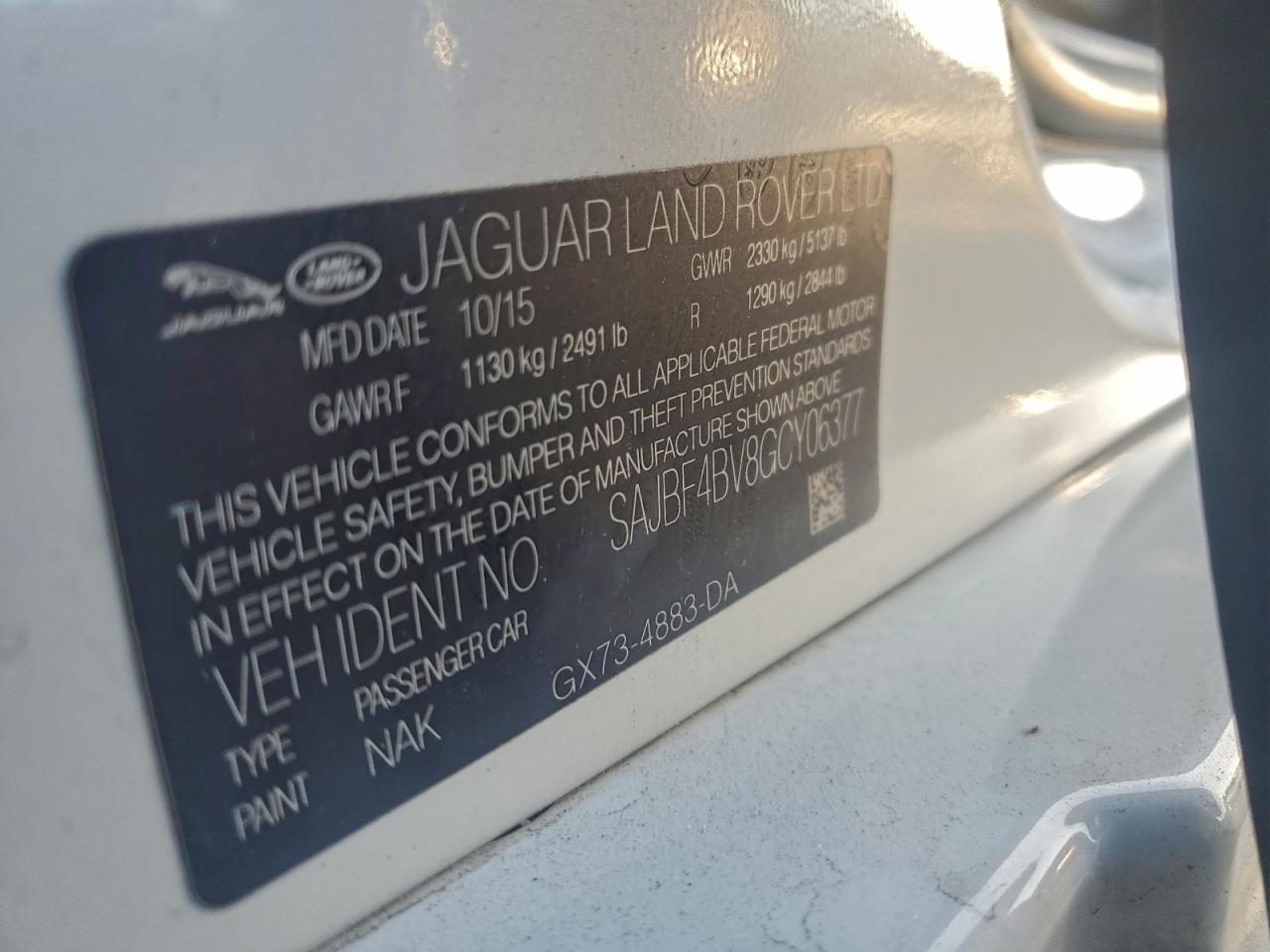 2016 Jaguar Xf R - Sport VIN: SAJBF4BV8GCY06377 Lot: 94720795