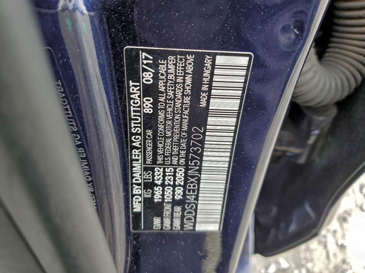 2018 Mercedes-Benz Cla 250 VIN: WDDSJ4EBXJN573702 Lot: 95317465