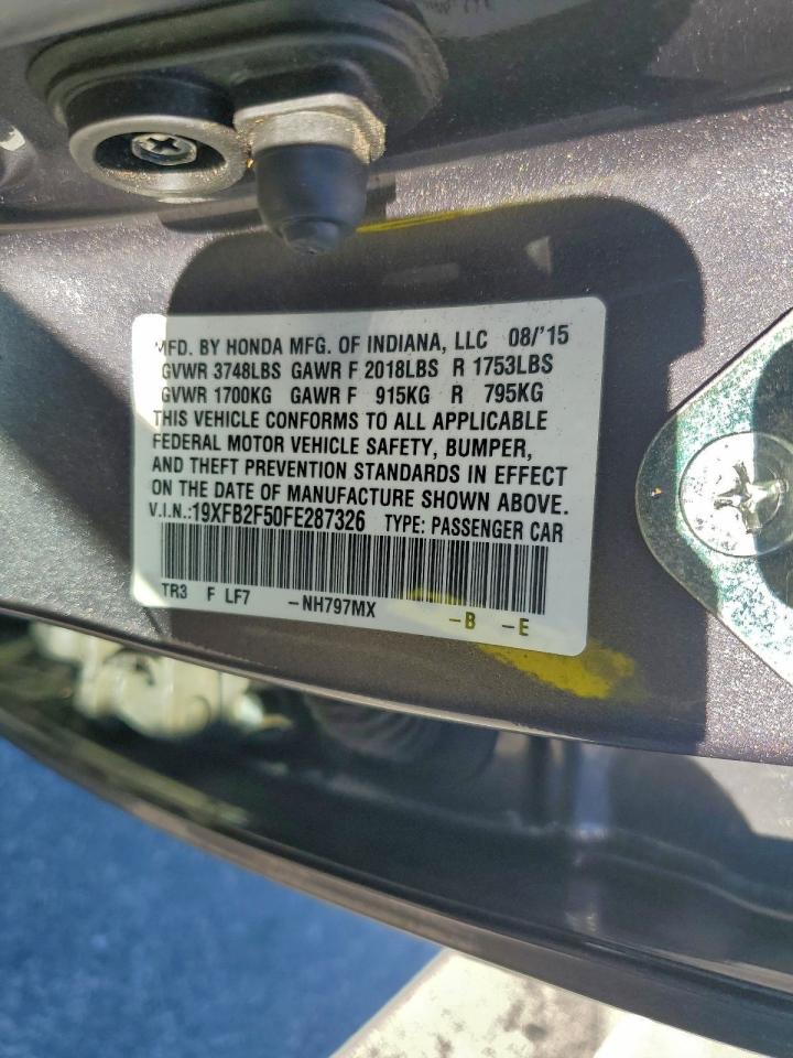 2015 Honda Civic Lx VIN: 19XFB2F50FE287326 Lot: 95974655