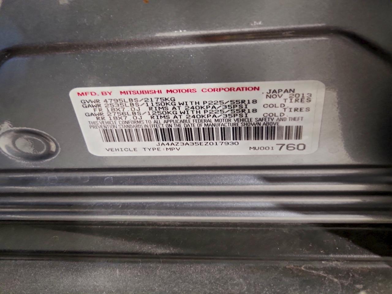 2014 Mitsubishi Outlander Se VIN: JA4AZ3A35EZ017930 Lot: 96579385