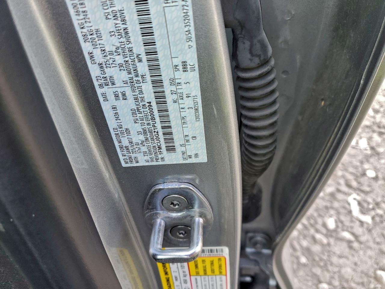 2023 Ford Escape Active VIN: 1FMCU0GZ1PUB00094 Lot: 95025915