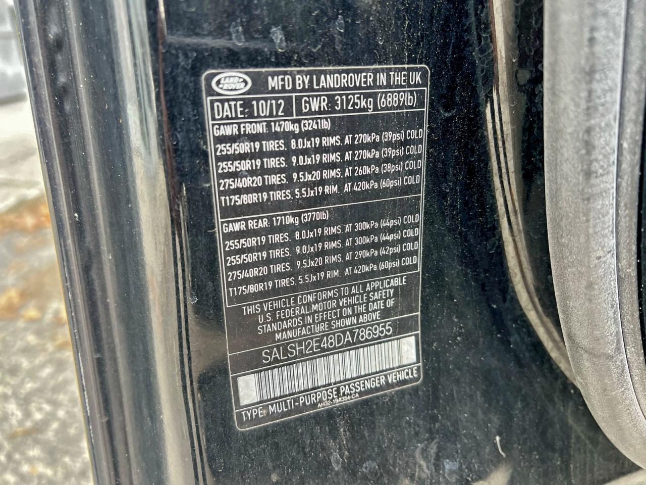 2013 Land Rover Range Rover Sport Sc VIN: SALSH2E48DA786955 Lot: 97778635