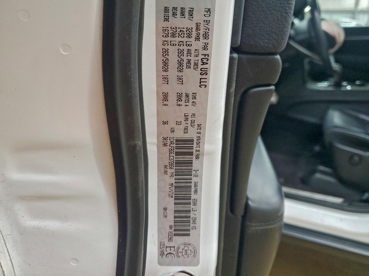 2018 Jeep Grand Cherokee Limited VIN: 1C4RJFBG6JC372850 Lot: 95423495