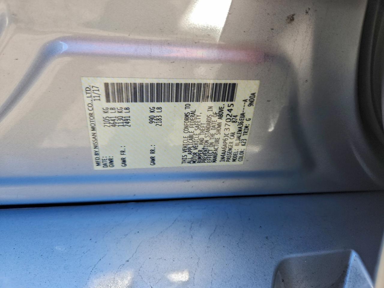 2018 Nissan Maxima 3.5S VIN: 1N4AA6AP6JC370245 Lot: 94574425