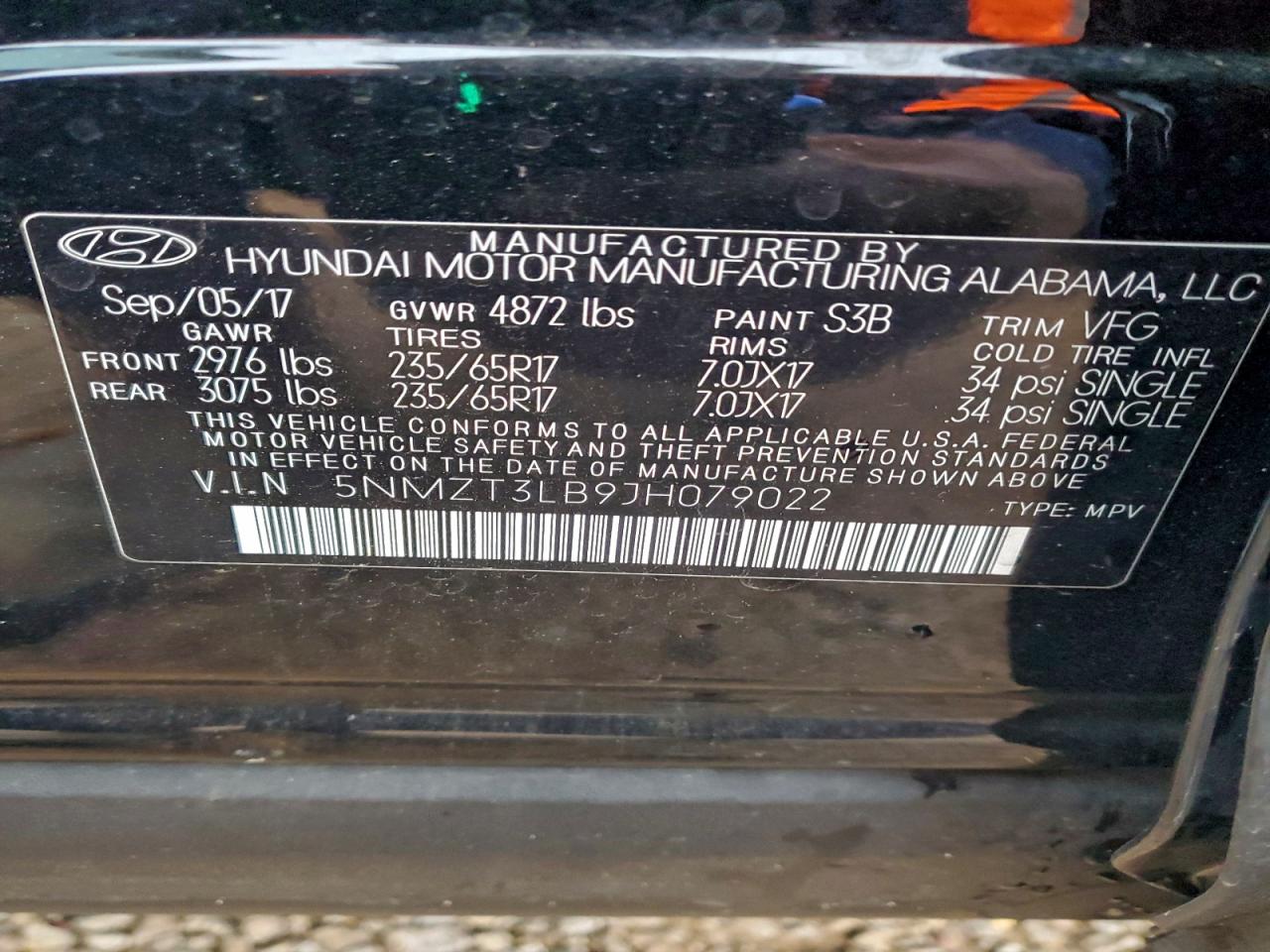 2018 Hyundai Santa Fe Sport VIN: 5NMZT3LB9JH079022 Lot: 94859315