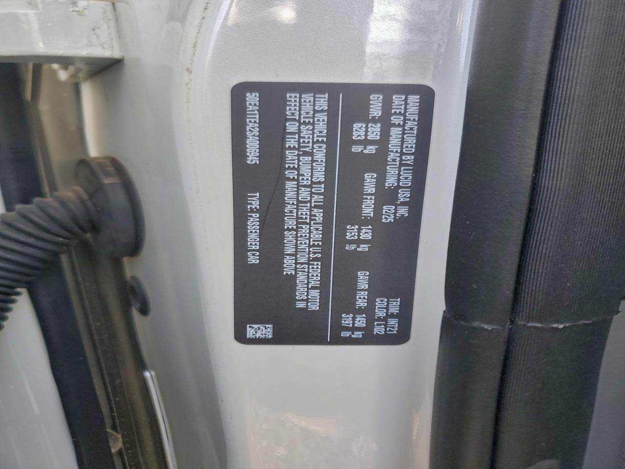 2025 Lucid Motors Air Touring VIN: 50EA1TEA2SA006945 Lot: 95268305