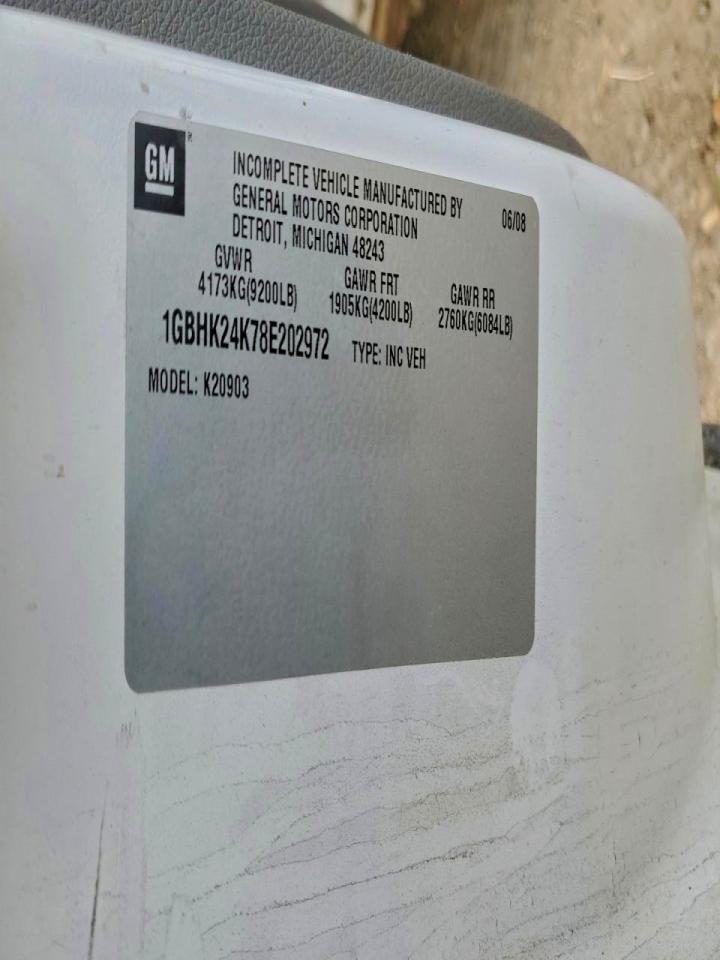 2008 Chevrolet Silverado K2500 Heavy Duty VIN: 1GBHK24K78E202972 Lot: 96770875