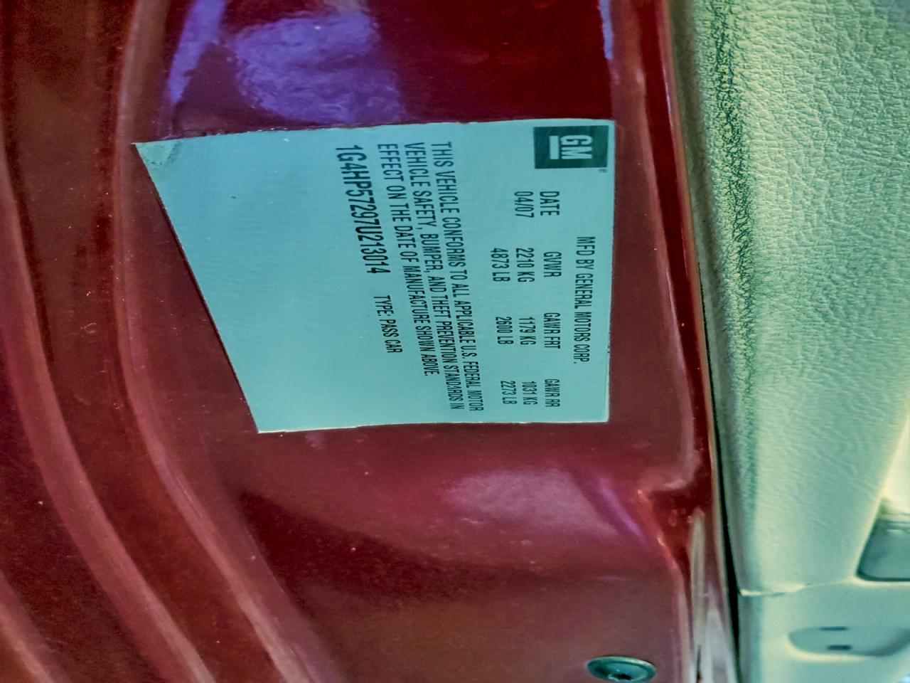 2006 Buick Lucerne Cx VIN: 1G4HP57297U213014 Lot: 95162185