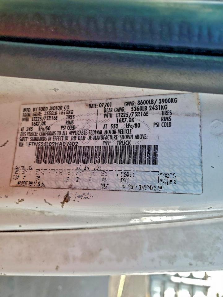 2002 Ford Econoline E250 Van VIN: 1FTNS24L02HA02402 Lot: 95397175