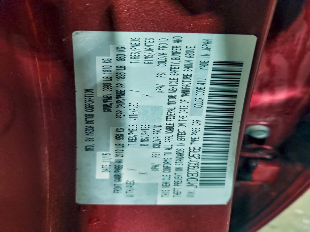 2016 Mazda Cx-3 Grand Touring VIN: JM1DKBD79G0125765 Lot: 94337445