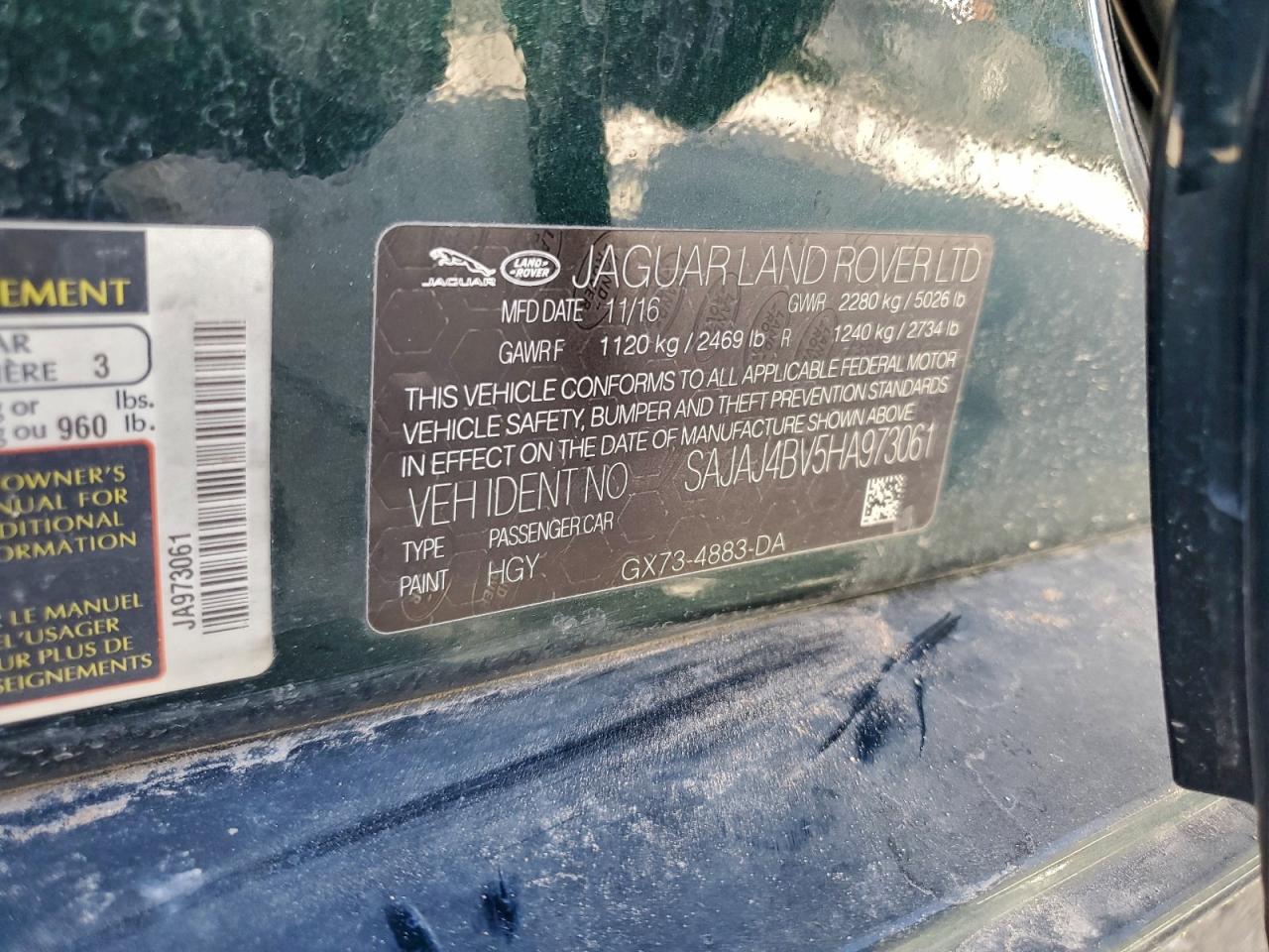 2017 Jaguar Xe Premium VIN: SAJAJ4BV5HA973061 Lot: 95776265