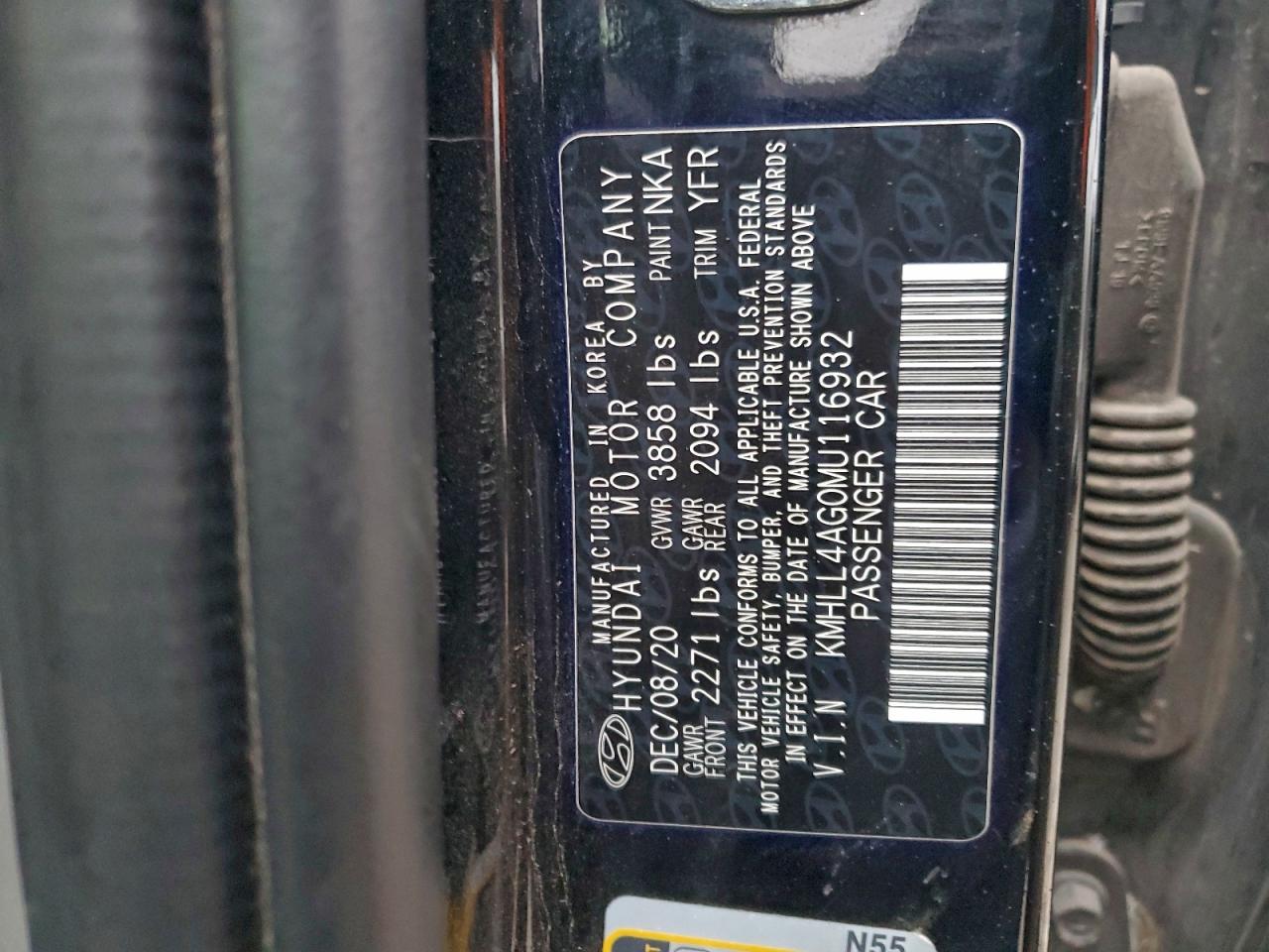 2021 Hyundai Elantra Se VIN: KMHLL4AG0MU116932 Lot: 94922315