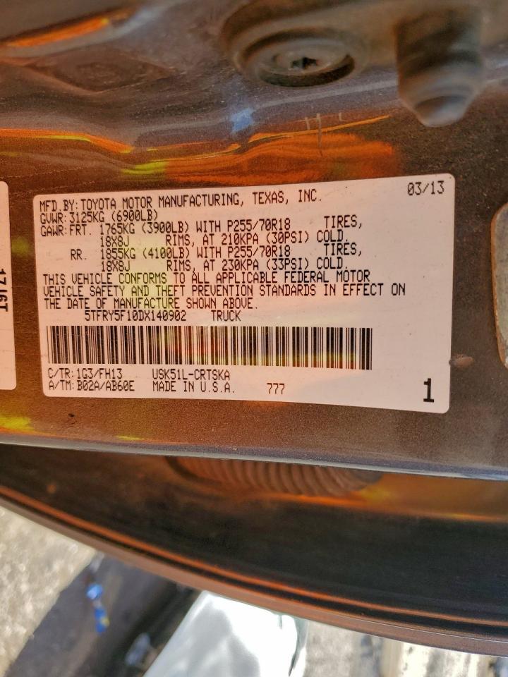 2013 Toyota Tundra Double Cab Sr5 VIN: 5TFRY5F10DX140902 Lot: 93902445