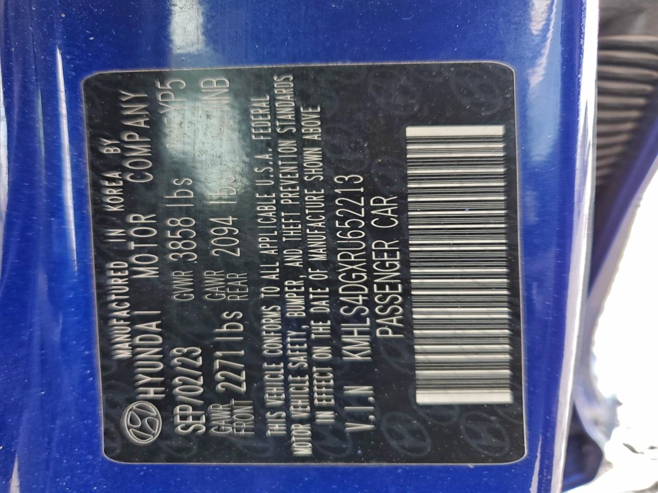 2024 Hyundai Elantra Sel VIN: KMHLS4DGXRU652213 Lot: 97862685